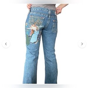 True Religion Rare Y2K Embroidered Lady Godiva Flare Jeans Size 26